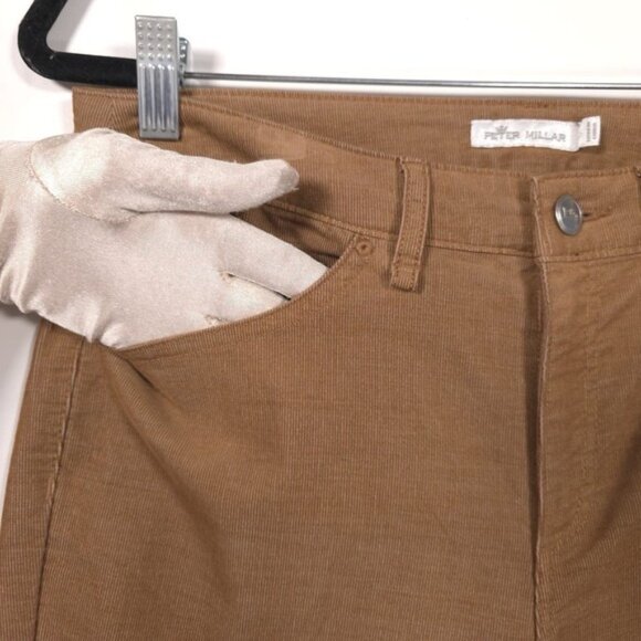 Peter Millar Golf Corduroy Brown Tan Pants Size 6 Cotton Blend Women's‎ LF19B49 - Picture 10 of 12